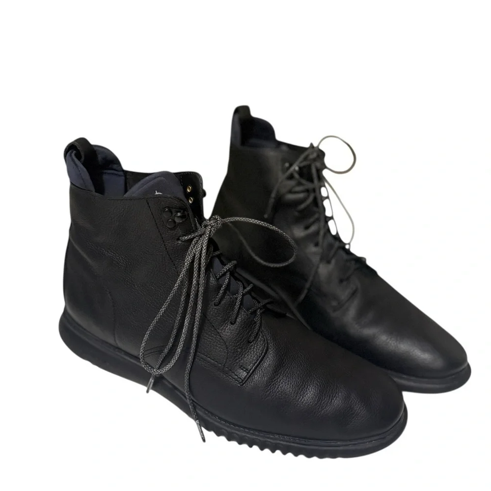 Cole Haan Black pure Leather Lace-Up Boots